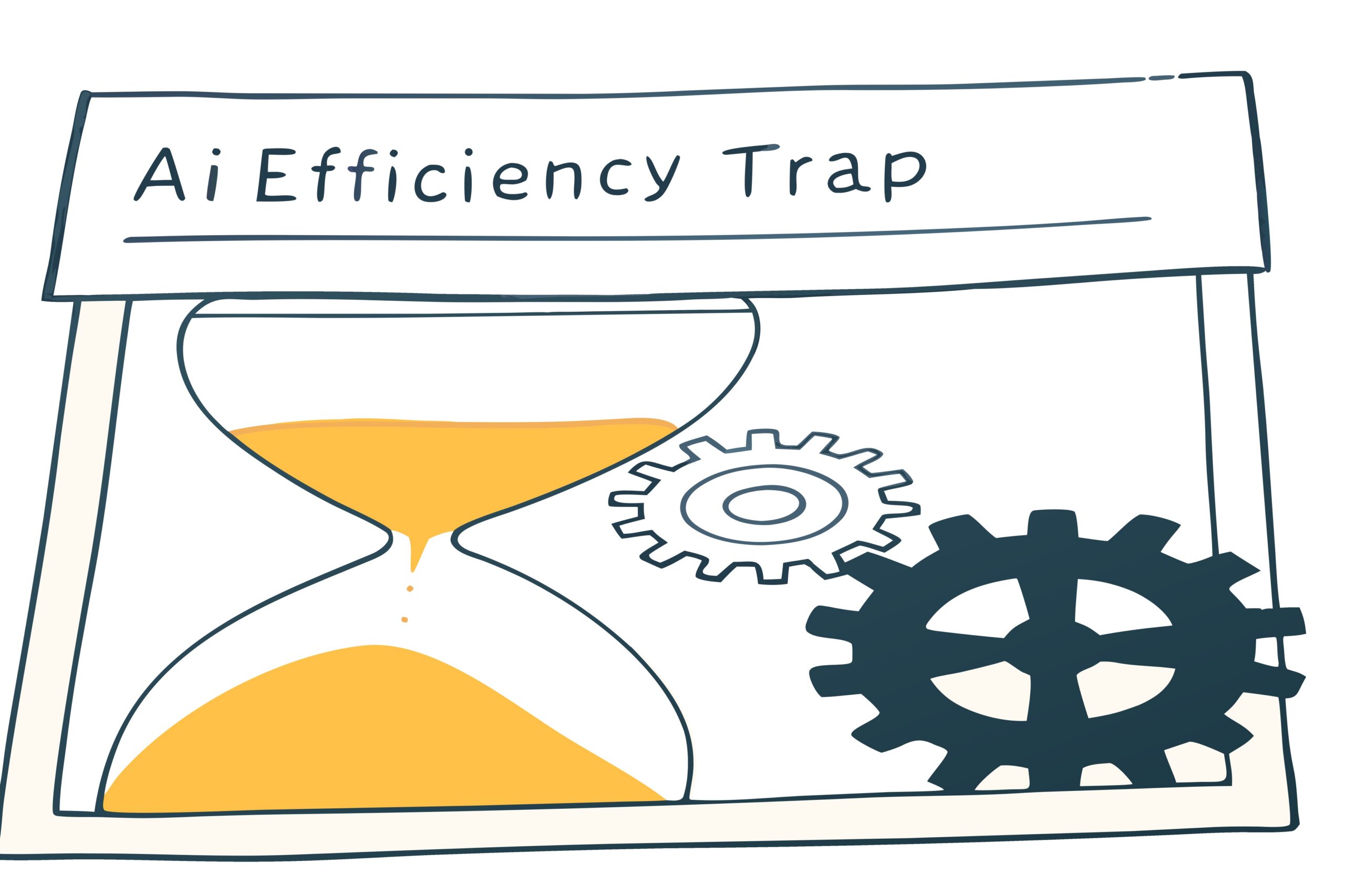 Conceptual illustration of the ai efficiency trap